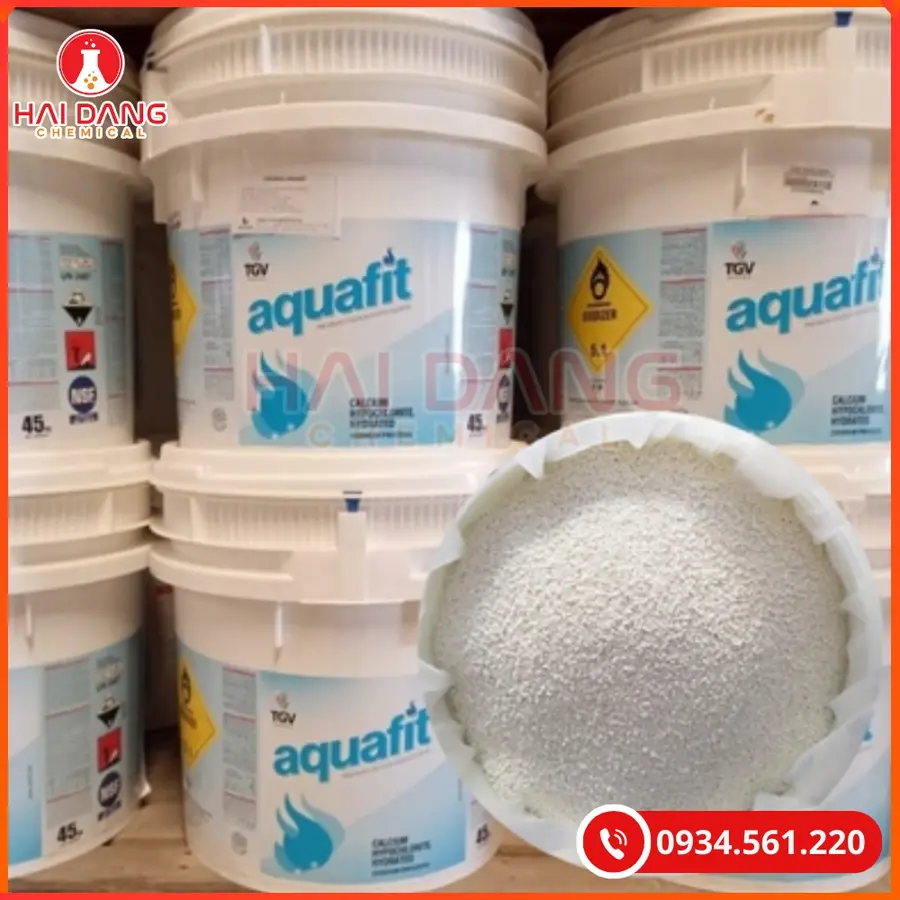 Chlorine Aquafit Ca(ClO)2 70% Ấn Độ 45kg/thùng Tại Quảng Ninh