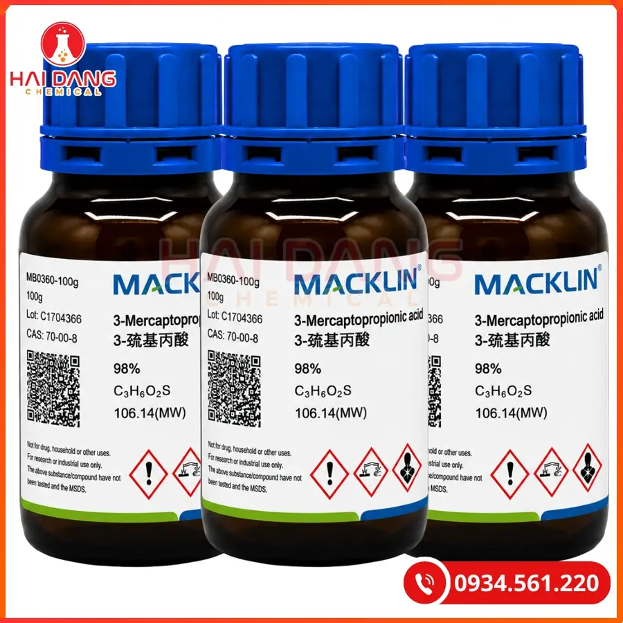 3-Mercaptopropionic acid (C3H6O2S) Macklin 100g Tại Quảng Ninh