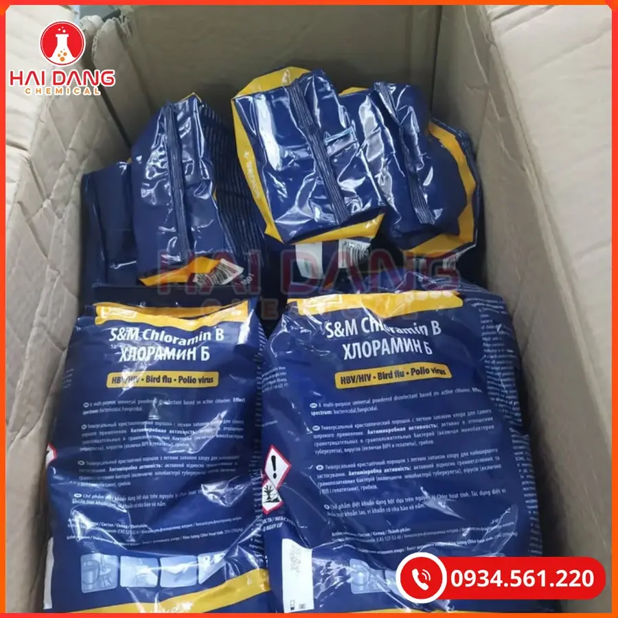 Cloramin B C6H5SO2NClNa.3H2O 25kg/thùng Trung Quốc Tại Quảng Ninh