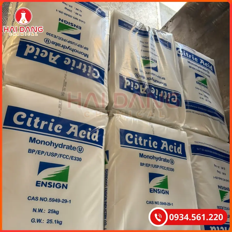 Acid Citric Ydrous C6H8O7 25kg/bao Tại Quảng Ninh