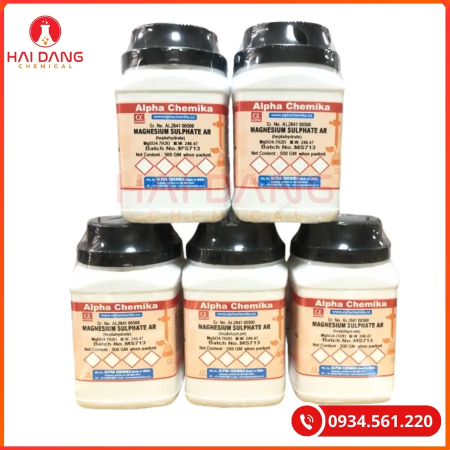 Magnesium sulphate AR (heptahydrate) (MgSO4·7H2O) Alpha chemika 500g Tại Quảng Ninh