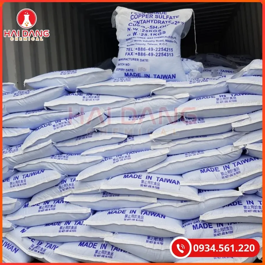 Đồng Sulphate Copper Sulphate CuSo4.5H2O 25kg/bao Tại Quảng Ninh