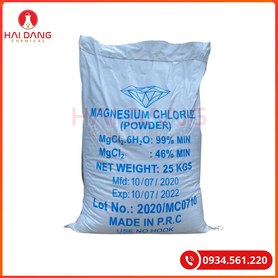 Magnesium Cloride MgCl2.6H2O 25kg/bao Tại Quảng Ninh