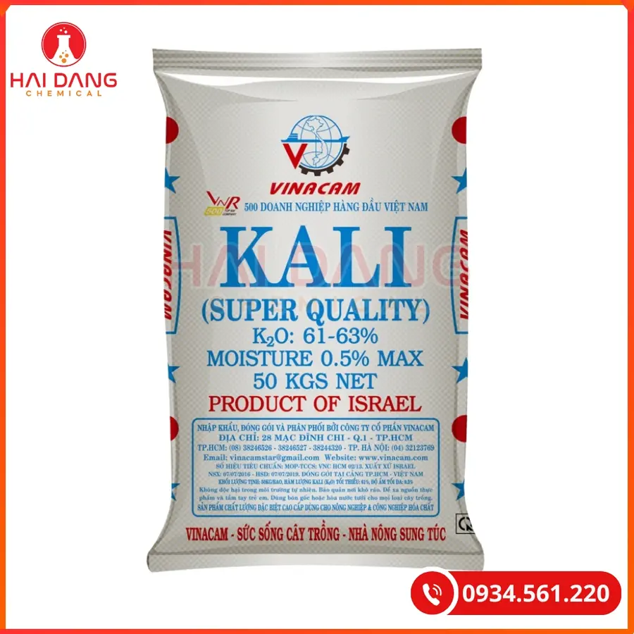 Kali Clorua KCL Isarel 50kg/bao Tại Quảng Ninh