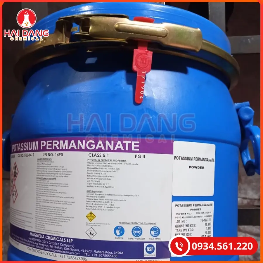 Thuốc Tím KMnO4 Potassium Permanganate 25kg Ấn Độ Tại Quảng Ninh