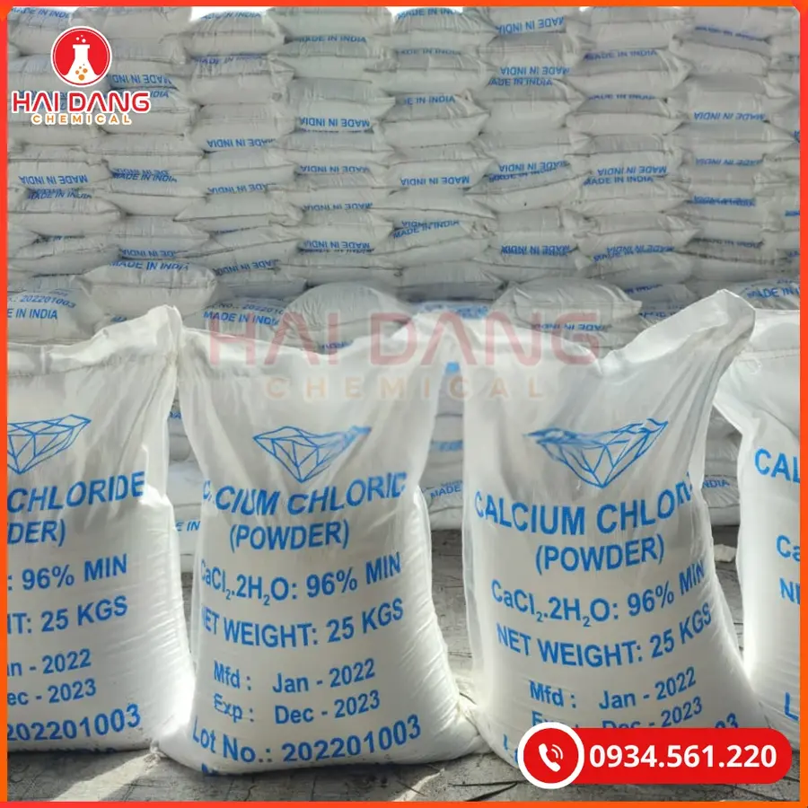 Calcium Chloride CaCl2.2H2O 96% 25kg/bao Tại Quảng Ninh