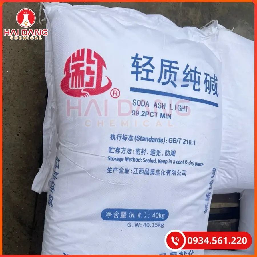 Soda Ash Light Jinhao 99% Na2CO3 40kg/bao Tại Quảng Ninh