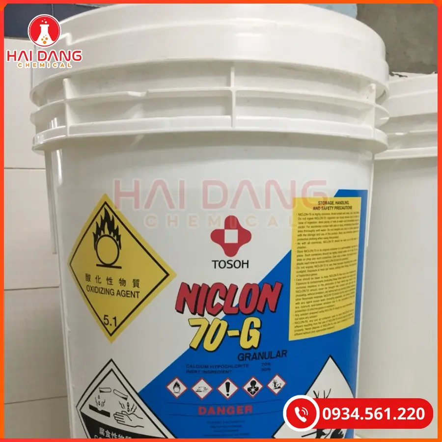 Chlorine Niclon 70% Ca(ClO)2 45kg/thùng Tại Quảng Ninh