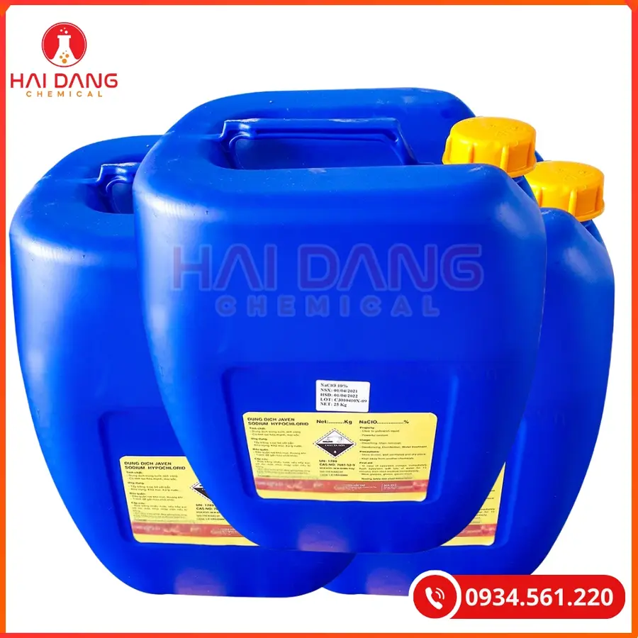 Javen 7-12% NaCLO Việt Nam 30kg/can Tại Quảng Ninh