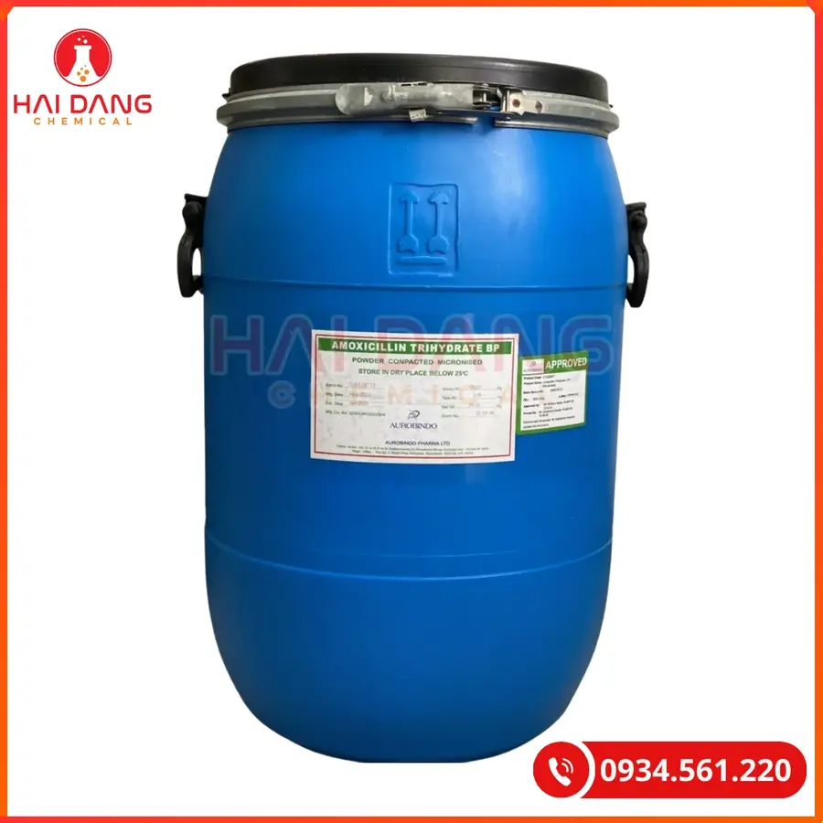Amoxicillin Trihydrate ( Amox) 25kg/thùng Tại Quảng Ninh