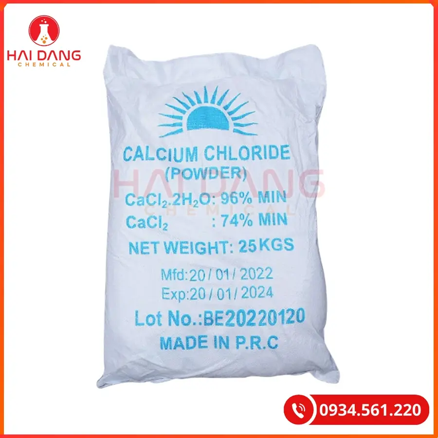 Calcium Chloride CaCl2.2H2O 96% 25kg/bao Tại Quảng Ninh