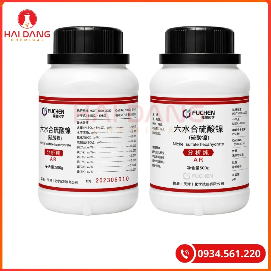 Nickel Sulphate hexahydrate NiSO4·6H2O Ghtech 500g Tại Quảng Ninh