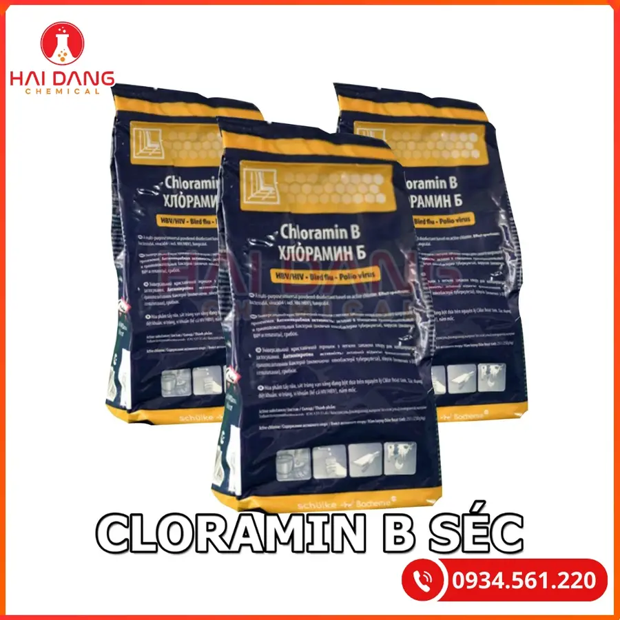 Cloramin B C6H5SO2NClNa.3H2O 25kg/thùng Trung Quốc Tại Quảng Ninh