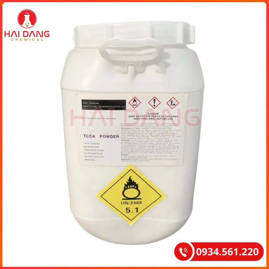 TCCA Bột 50kg/thùng C3Cl3N3O3 Tại Quảng Ninh