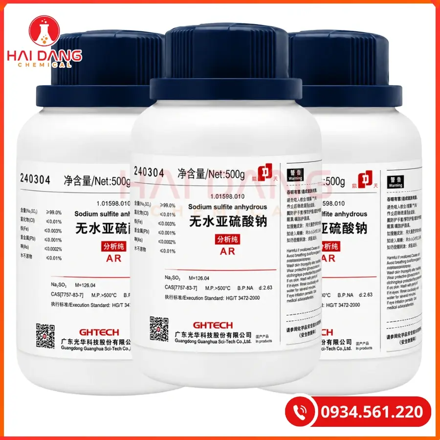 Sodium Hydrogen Sulfite NaHSO3 Ghtech 500g Tại Quảng Ninh