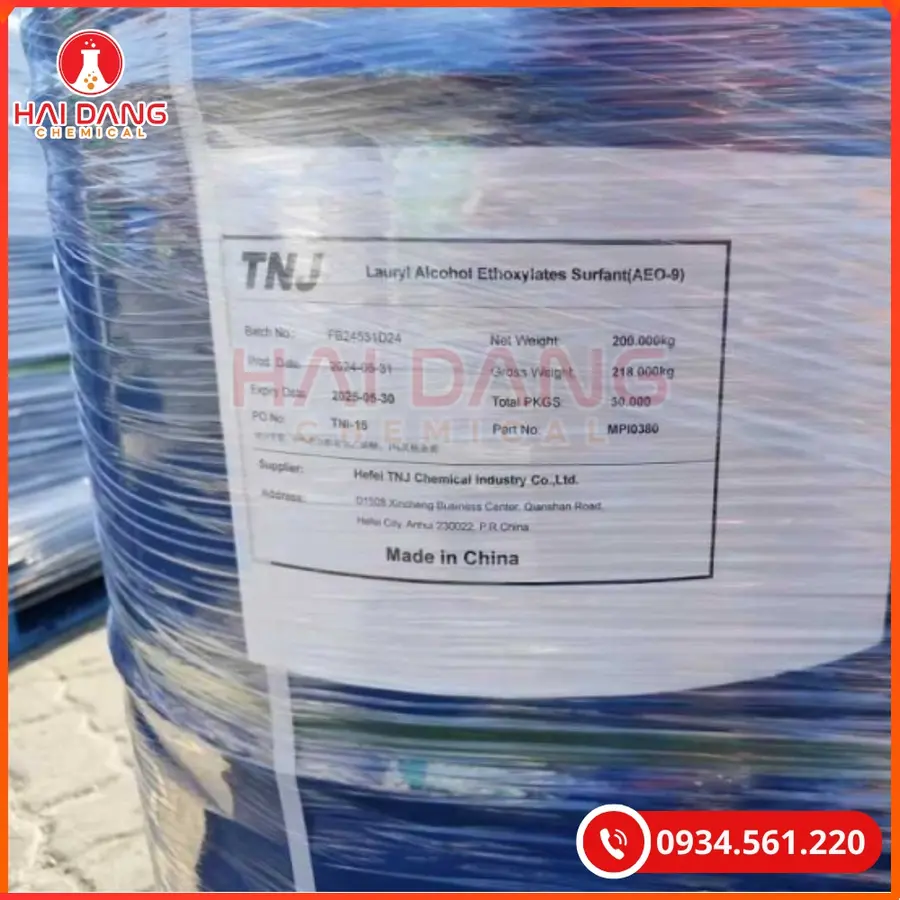 Fatty Alcohol Ethoxylate AEO9 Trung Quốc Phuy 200kg Tại Quảng Ninh