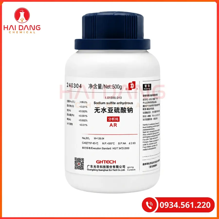 Sodium Hydrogen Sulfite NaHSO3 Ghtech 500g Tại Quảng Ninh