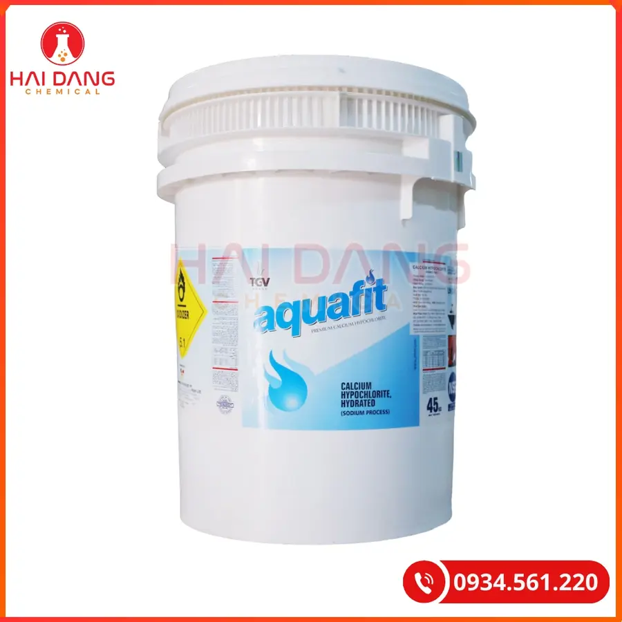 Chlorine Aquafit Ca(ClO)2 70% Ấn Độ 45kg/thùng Tại Quảng Ninh