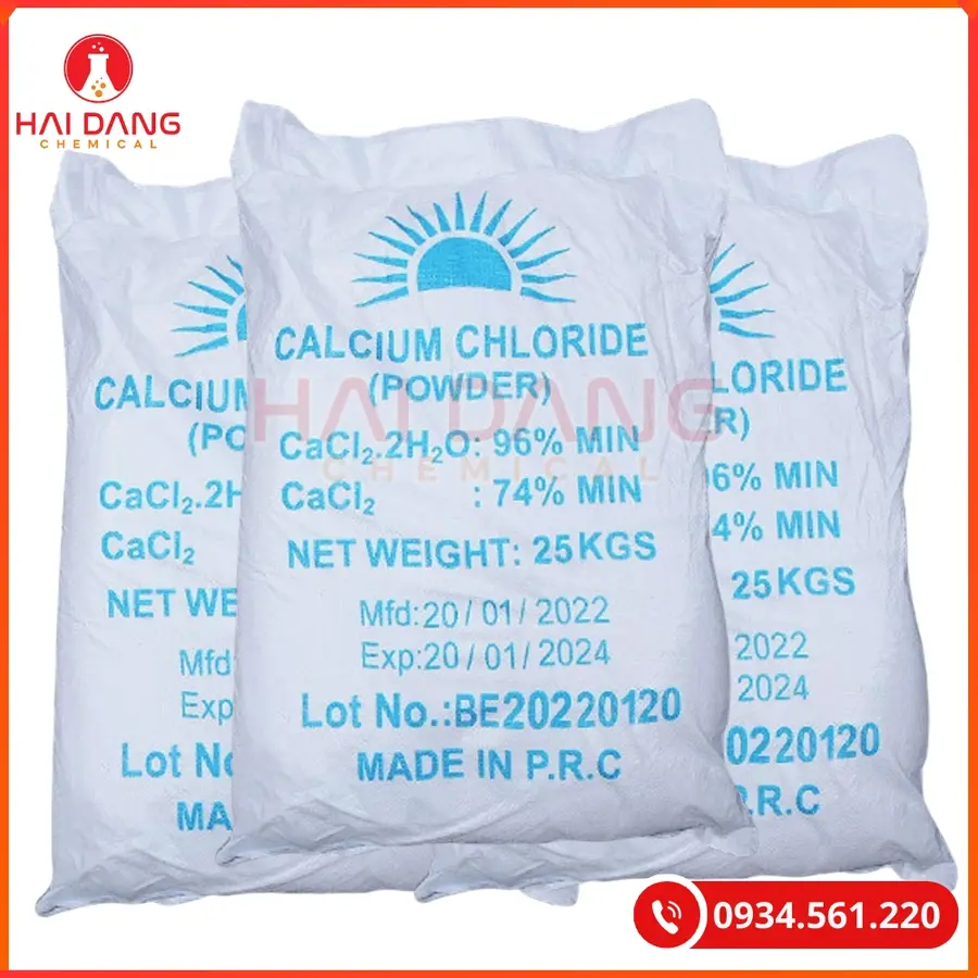 Calcium Chloride CaCl2.2H2O 96% 25kg/bao Tại Quảng Ninh
