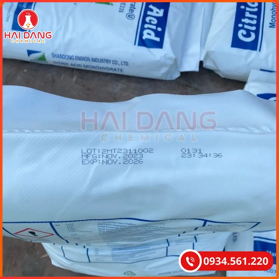 Acid Citric Trung Quốc bao 25kg Tại Quảng Ninh