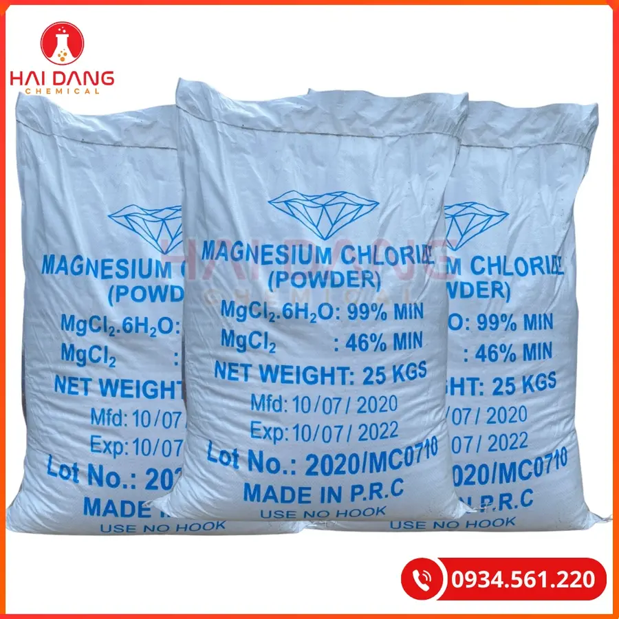 Magnesium Cloride 25kg/bao  MgCl2.6H2O Tại Quảng Ninh