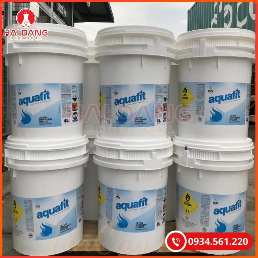 Chlorine Aquafit 70% Ca(ClO)2 45kg/thùng Ấn Độ Tại Quảng Ninh