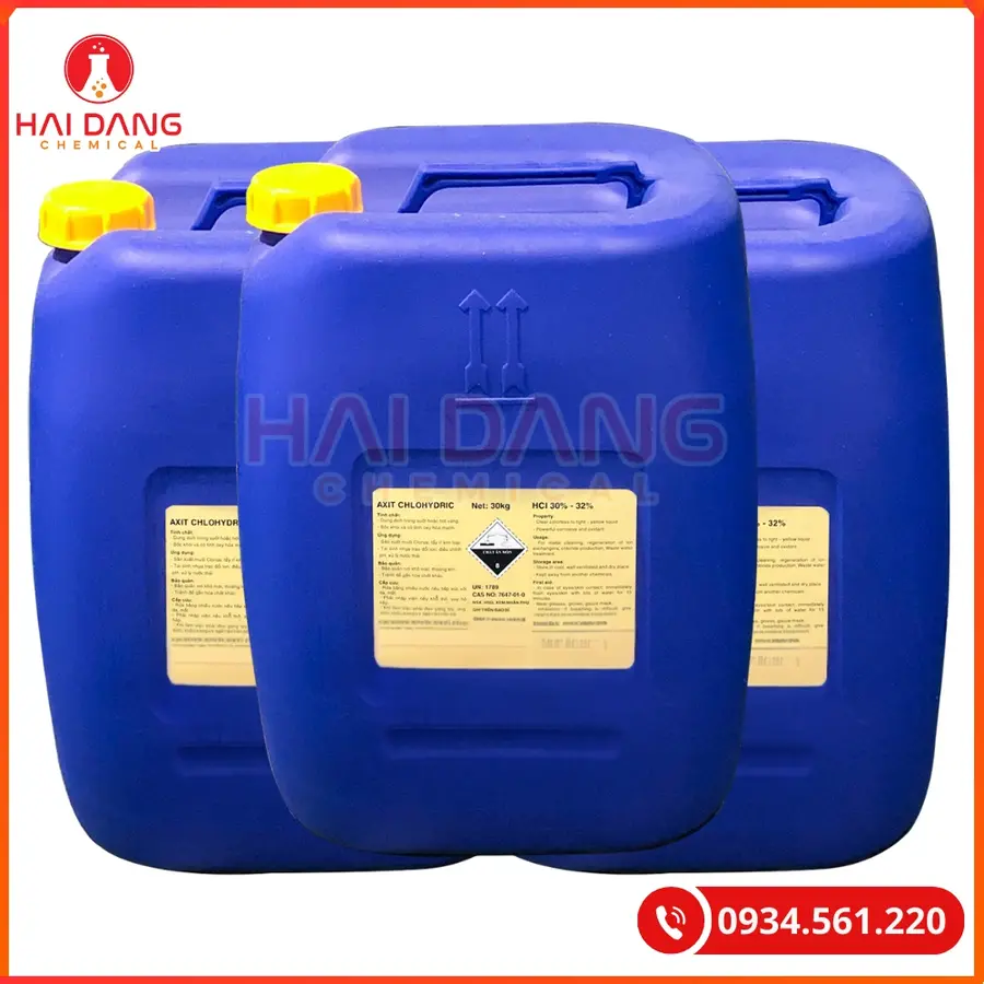 Axit Clohydric HCL 35% 30kg/can Tại Quảng Ninh