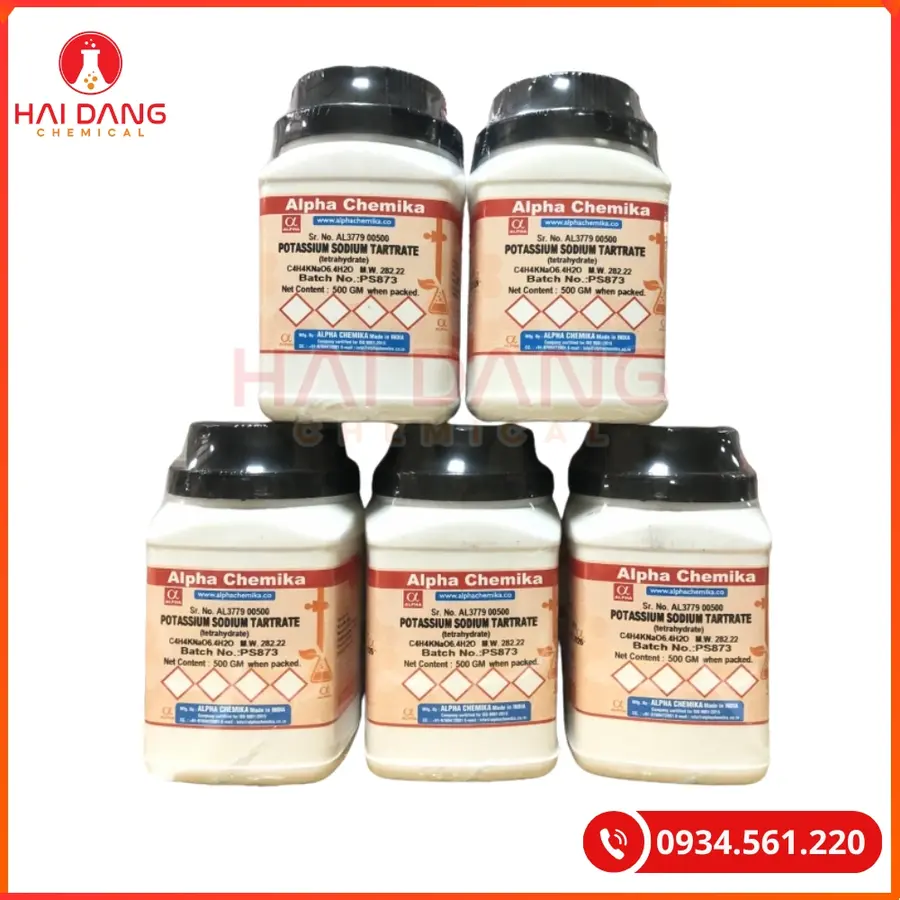 Potassium sodium tartrate (tetrahydrate) (KNaC4H4O6·4H2O) Alpha chemika 500g Tại Quảng Ninh