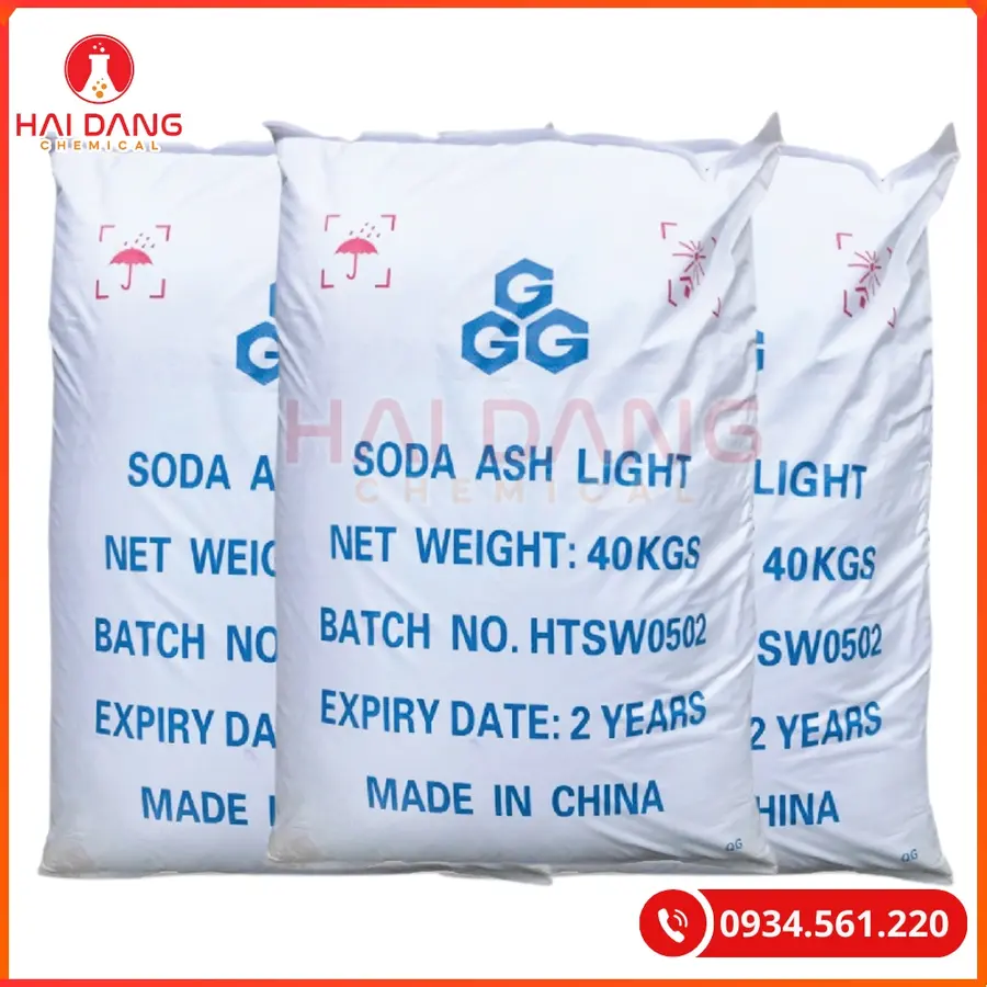 Soda Ash Light Trung Quốc 40kg/bao Jingshen 99% Tại Quảng Ninh