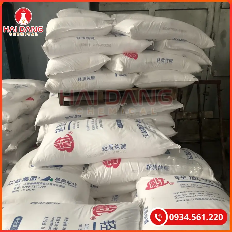 Sodium Carbonate (Soda Ash Light) Na2CO3 99% Trung Quốc 40kg/bao Tại Quảng Ninh