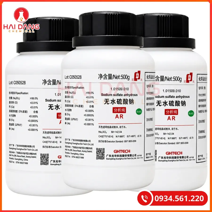 Sodium sulfate Na2SO4 Ghtech 500g Tại Quảng Ninh
