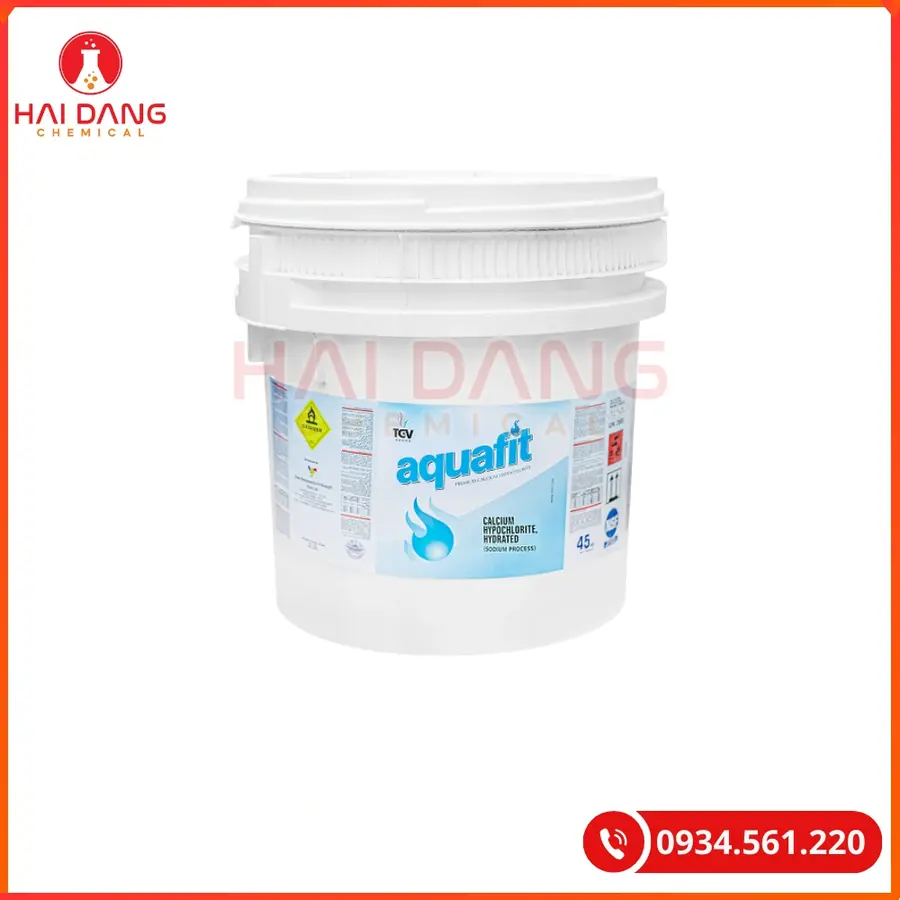 Chlorine Aquafit Thùng Lùn 70% Ấn Độ Ca(ClO)2 45kg/thùng Tại Quảng Ninh