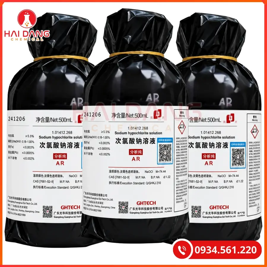 Sodium hypochlorite solution NaOCl Ghtech 500ml Tại Quảng Ninh