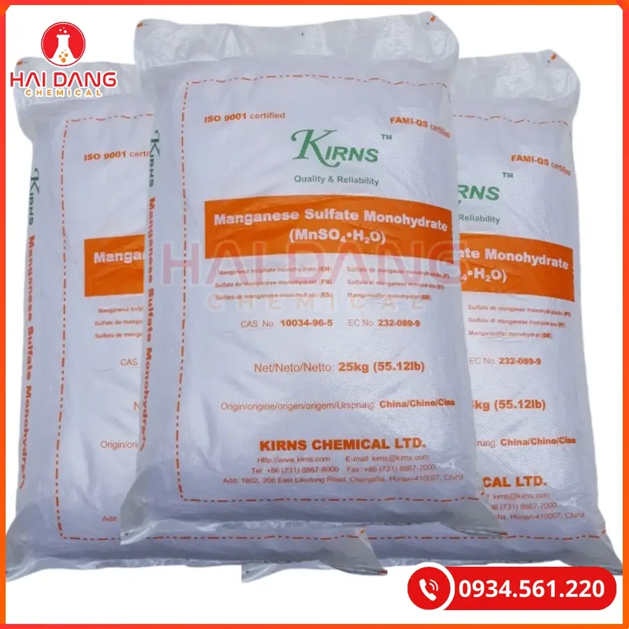 Manganese Sulfate MnSO4.H2O 25kg/bao Tại Quảng Ninh