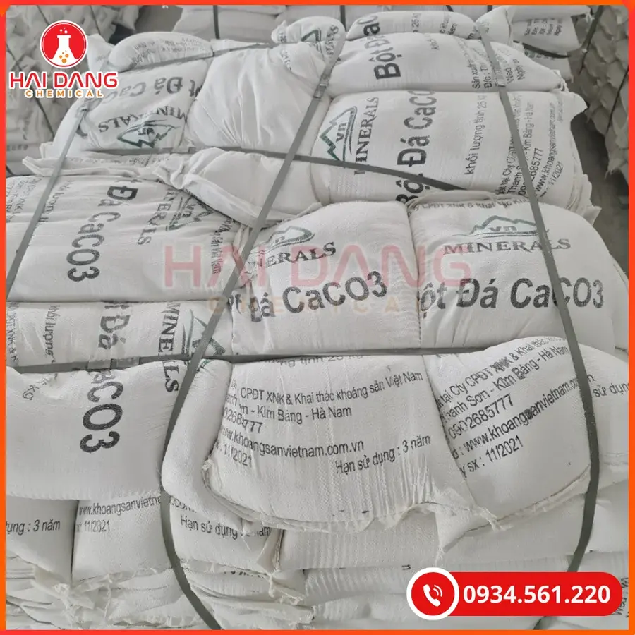 Vôi CaCO3 25kg/bao Tại Quảng Ninh