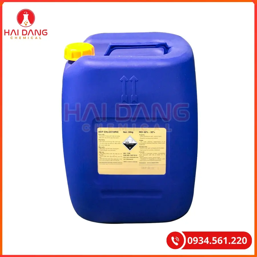 Axit Clohydric HCL 35% 30kg/can Tại Quảng Ninh