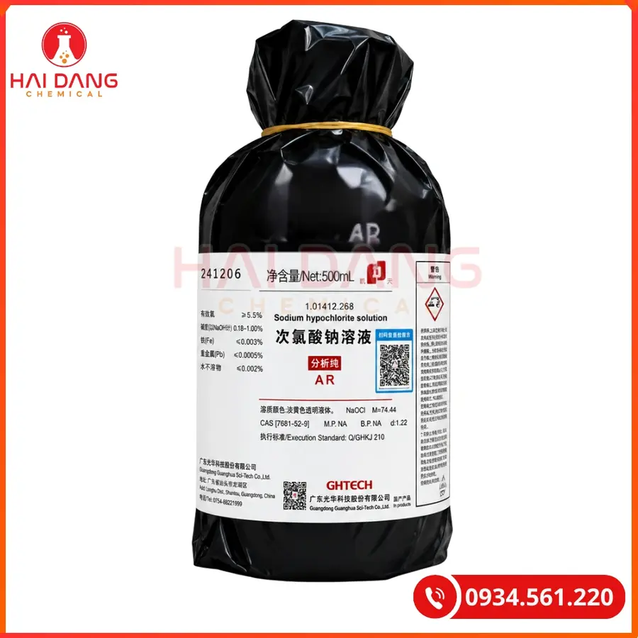Sodium hypochlorite solution NaOCl Ghtech 500ml Tại Quảng Ninh