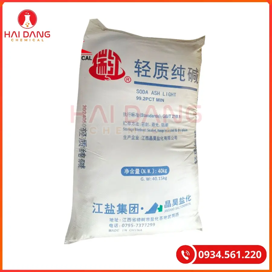 Soda Ash Light Jinhao 99% Na2CO3 40kg/bao Tại Quảng Ninh