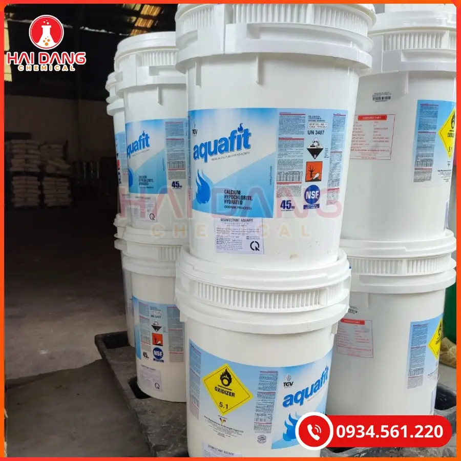 Chlorine Aquafit 70% Ca(ClO)2 45kg/thùng Ấn Độ Tại Quảng Ninh