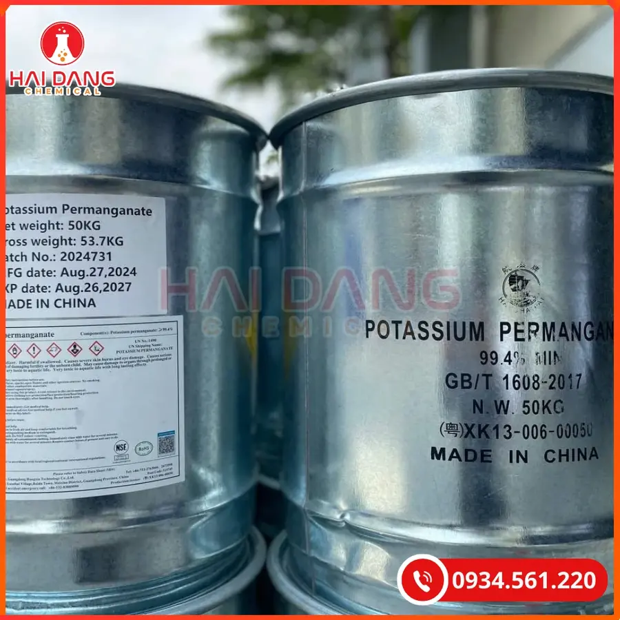 Potassium Permanganate Thuốc Tím KMnO4 50kg/thùng Trung Quốc Tại Quảng Ninh