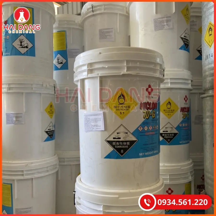 Chlorine Niclon 70% Ca(ClO)2 45kg/thùng Tại Quảng Ninh