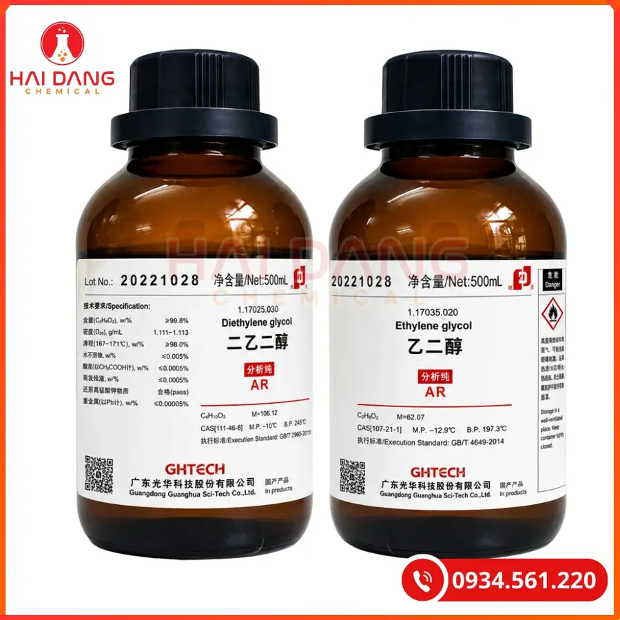 Ethylene glycol C2H6O2 Ghtech 500ml Tại Quảng Ninh